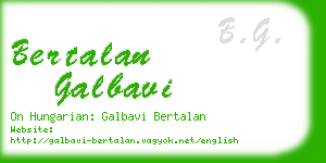 bertalan galbavi business card